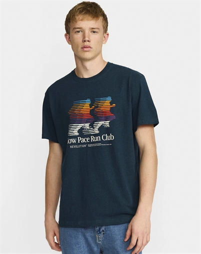 Revolution - Printed T-Shirt - Darkpetrol-Melange